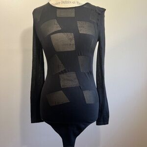 Wolford Black Bodysuit Synergy Mix size L